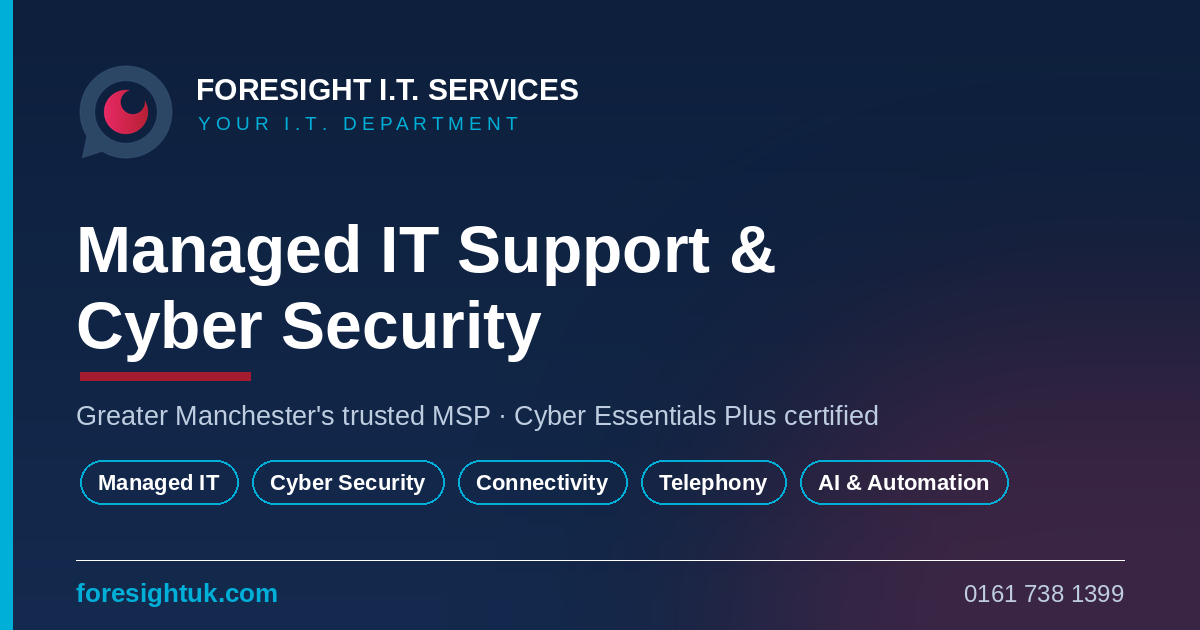 Photograph for Foresight Cyber & IT Services, Information Technology & Services business in Oldham